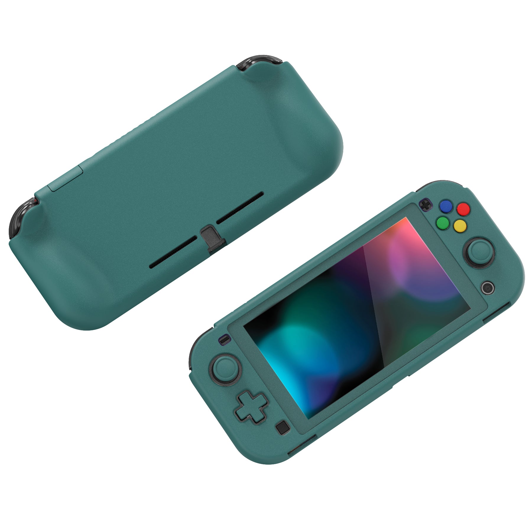 PlayVital ZealProtect Hard Shell Protective Case with Screen Protector & Thumb Grip Caps & Button Caps for Nintendo Switch Lite - Hunter Green - PSLYP3017 playvital