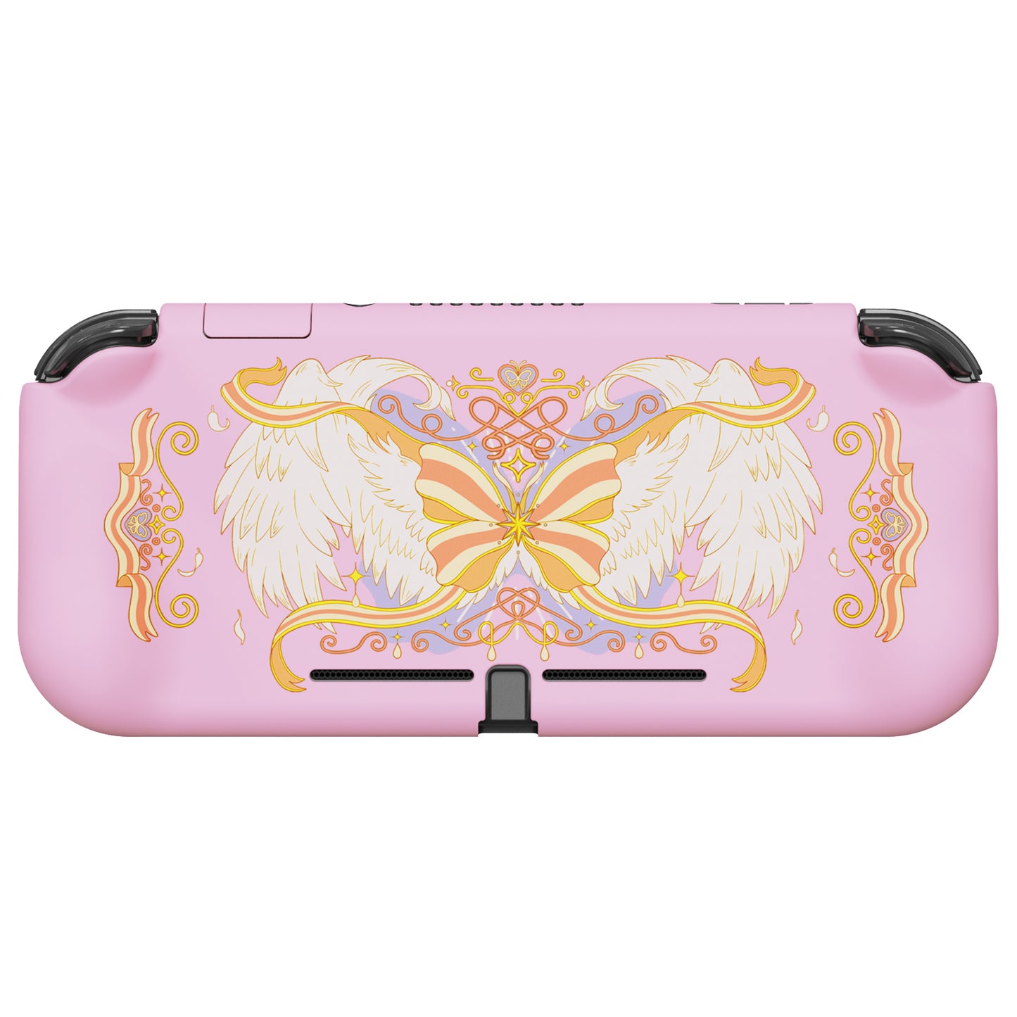 PlayVital ZealProtect Hard Shell Protective Case with Screen Protector & Thumb Grip Caps & Button Caps for Nintendo Switch Lite - Magic Wings