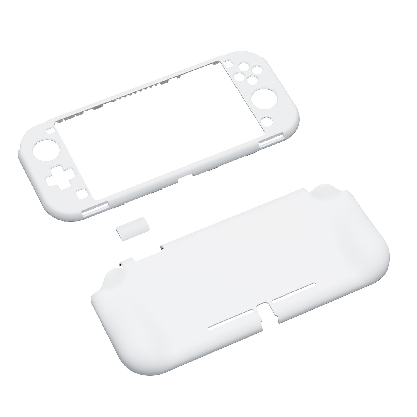 PlayVital ZealProtect Hard Shell Protective Case with Screen Protector & Thumb Grip Caps & Button Caps for Nintendo Switch Lite - White playvital