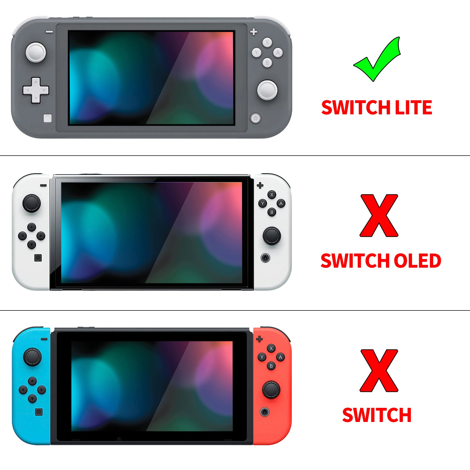 PlayVital ZealProtect Protective Case for Nintendo Switch Lite, Hard Shell Ergonomic Grip Cover for Nintendo Switch Lite w/Screen Protector & Thumb Grip Caps & Button Caps - Gradient Translucent Bluebell - PSLYP3011 playvital