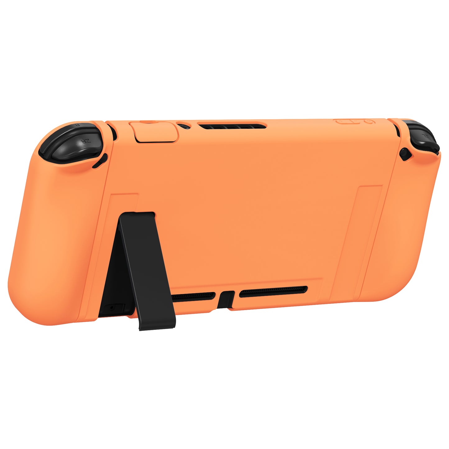 PlayVital ZealProtect Soft TPU Slim Protective Case with Tempered Glass Screen Protector & Thumb Grips & ABXY Direction Button Caps for NS Switch - Apricot Yellow - RNSYM5012