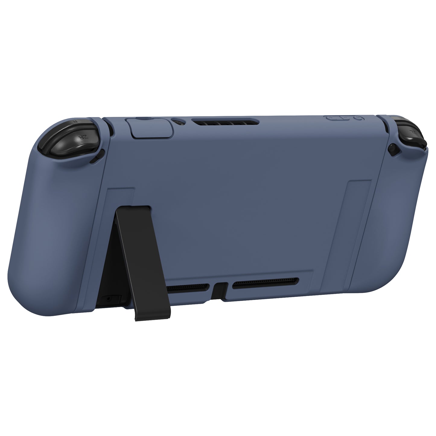 PlayVital ZealProtect Soft Protective Case for Nintendo Switch, Flexible Cover for Switch with Tempered Glass Screen Protector & Thumb Grips & ABXY Direction Button Caps - Slate Gray - RNSYM5011 playvital