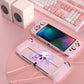 PlayVital ZealProtect Soft TPU Slim Protective Case with Thumb Grip Caps & ABXY Direction Button Caps for NS Switch OLED - Celestial Serpent's Embrace - XSOYV6051 playvital