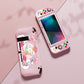 PlayVital ZealProtect Soft TPU Slim Protective Case with Tempered Glass Screen Protector & Thumb Grips & ABXY Direction Button Caps for Nintendo Switch - Intern Cupid playvital