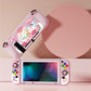 PlayVital ZealProtect Soft TPU Slim Protective Case with Tempered Glass Screen Protector & Thumb Grips & ABXY Direction Button Caps for Nintendo Switch - Intern Cupid playvital