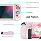 PlayVital ZealProtect Soft TPU Slim Protective Case with Tempered Glass Screen Protector & Thumb Grips & ABXY Direction Button Caps for Nintendo Switch - Intern Cupid playvital