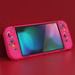 PlayVital ZealProtect Soft TPU Slim Protective Case with Thumb Grip Caps & ABXY Direction Button Caps for Nintendo Switch OLED - Bright Pink playvital