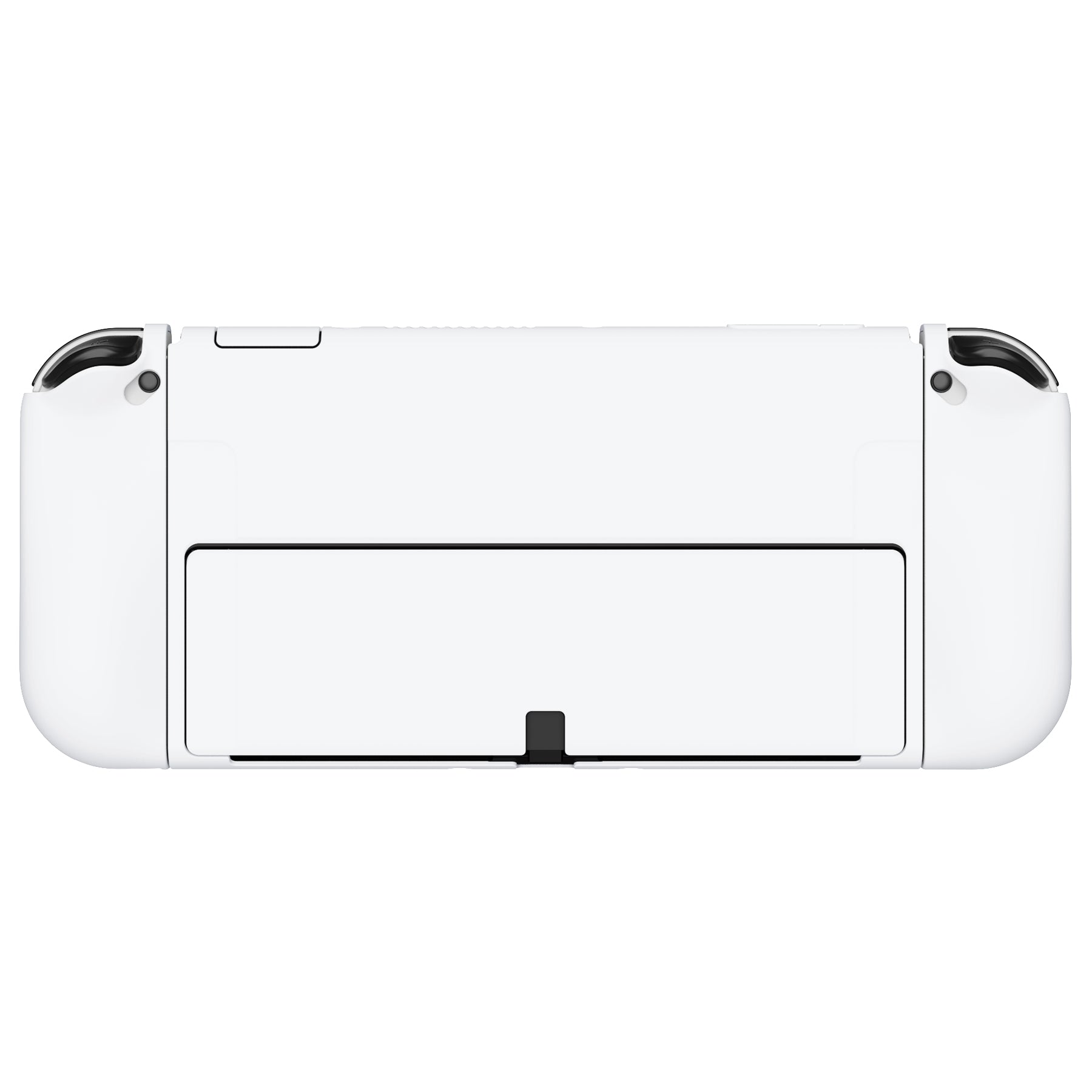 PlayVital ZealProtect Soft TPU Slim Protective Case with Thumb Grip Caps & ABXY Direction Button Caps for Nintendo Switch OLED - White playvital