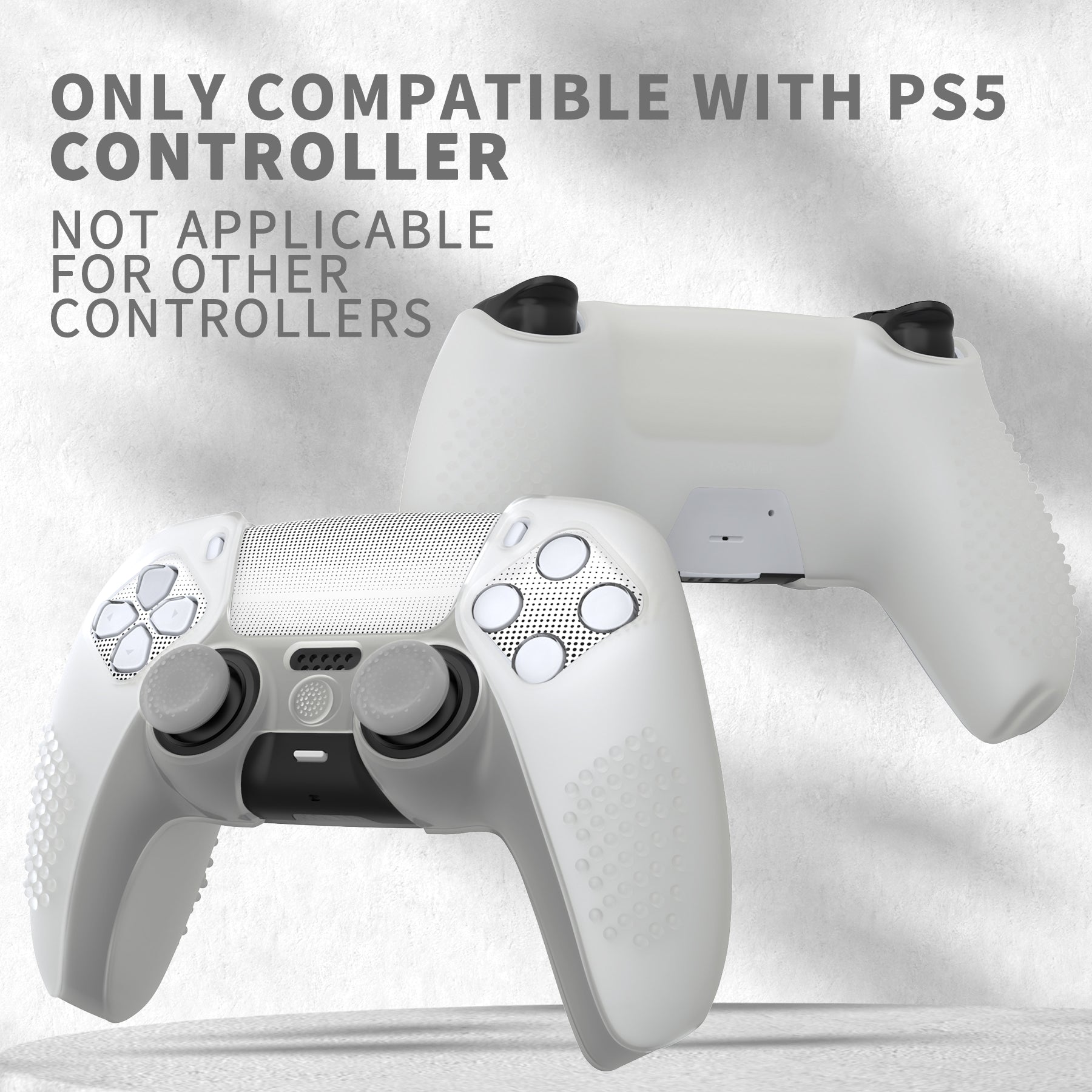 PlayVital 2 Set Upgraded 3D Studded Edition Anti-Slip Silicone Cover Skin with 6 Thumb Grips & 2 Stickers for PS5 Controller, Compatible with Charging Dock - Glow in Dark - Green PlayVital