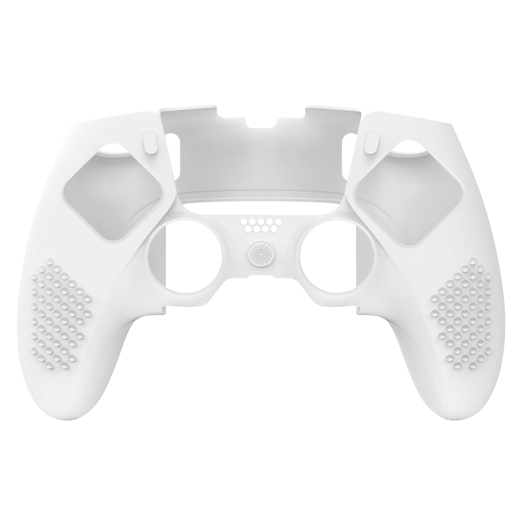 PlayVital 3D Studded Edition Anti-Slip Silicone Cover Case with Thumb Grip Caps for PS5 Edge Controller - White - ETPFP002 PlayVital