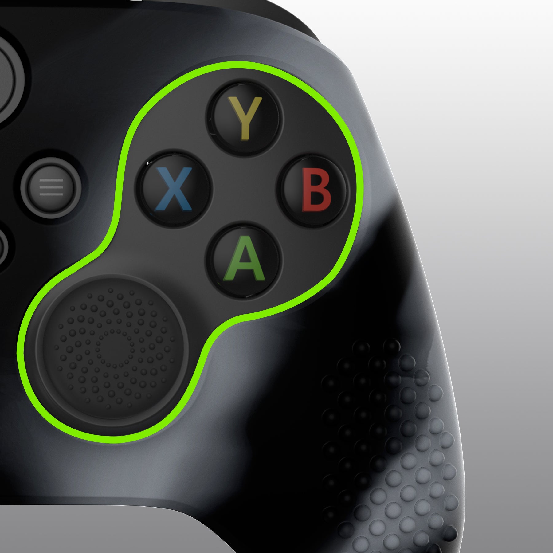 PlayVital 3D Studded Edition Anti-slip Silicone Cover Skin with Thumb Grip Caps for Xbox Series X/S Controller & Xbox Core Wireless Controller - New Hope Gray & Black - SDX3023 PlayVital