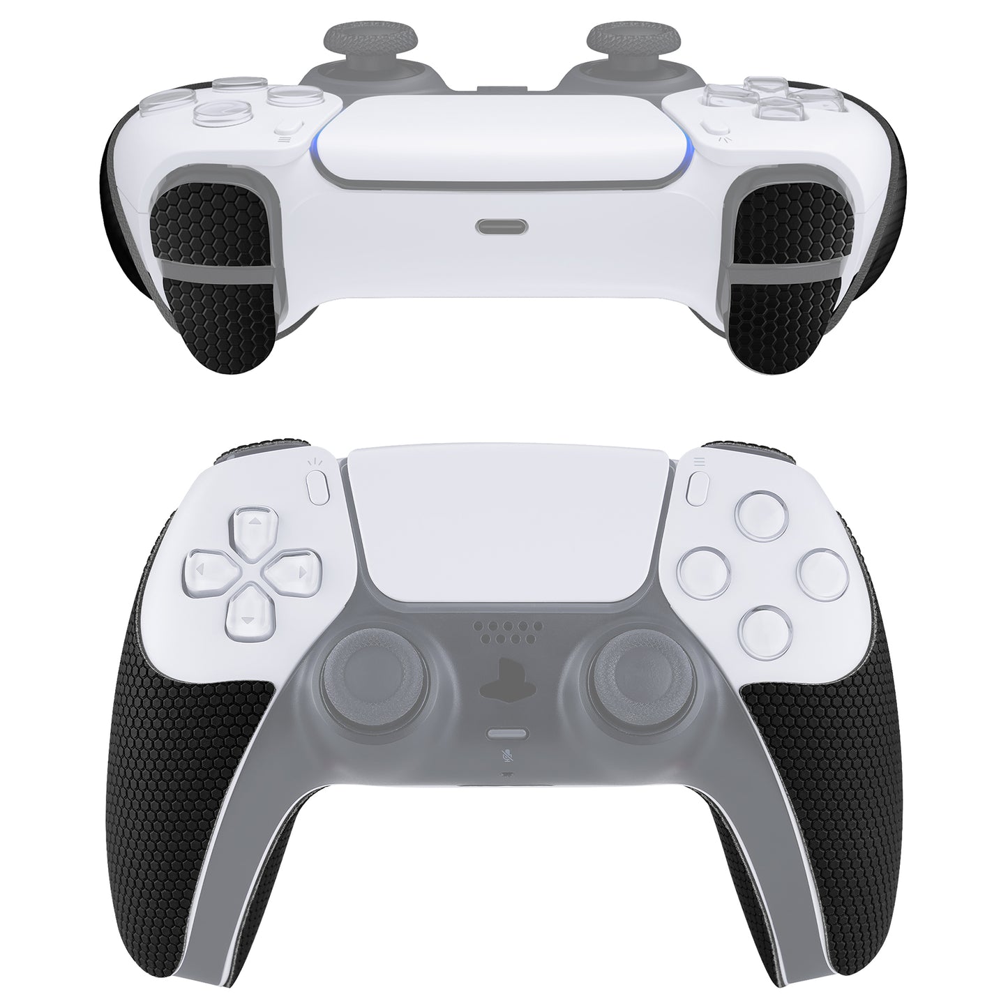 PlayVital Armored Edition Anti-Skid Sweat-Absorbent Controller Grip with Shoulder Button Trigger Stickers for PS5 Controller - Black - PFPJ049 PlayVital