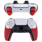 PlayVital Armored Edition Anti-Skid Sweat-Absorbent Controller Grip with Shoulder Button Trigger Stickers for PS5 Controller - Red - PFPJ061 PlayVital