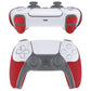 PlayVital Armored Edition Anti-Skid Sweat-Absorbent Controller Grip with Shoulder Button Trigger Stickers for PS5 Controller - Red - PFPJ061 PlayVital