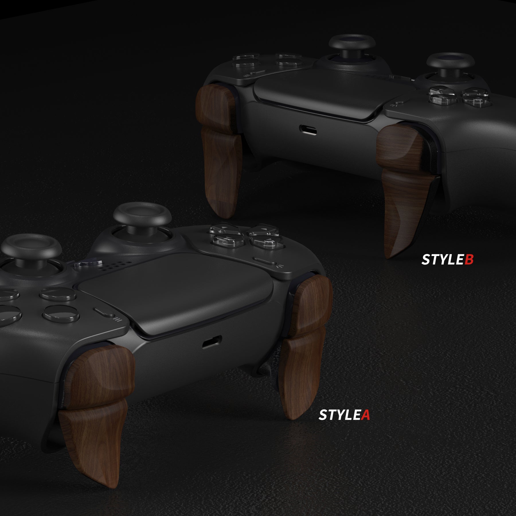 PlayVital Blade 2 Pair Shoulder Buttons Extension Triggers for PS5 & PS5 Edge Controller & PS Portal Remote Player - Wood Grain - PFPJ143 PlayVital