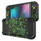 PlayVital Customized Dockable Hard Shell Protective Case with Colorful ABXY Direction Button Caps for Nintendo Switch Console - Green Weeds PlayVital