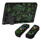 PlayVital Customized Dockable Hard Shell Protective Case with Colorful ABXY Direction Button Caps for Nintendo Switch Console - Green Weeds PlayVital