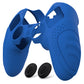 PlayVital Guardian Edition Anti-Slip Ergonomic Silicone Cover Case with Thumb Grip Caps for PS5 Edge Controller - Blue PlayVital