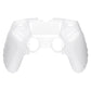PlayVital Guardian Edition Anti-Slip Ergonomic Silicone Cover Case with Thumb Grip Caps for PS5 Edge Controller - Clear White - EHPFP003 PlayVital