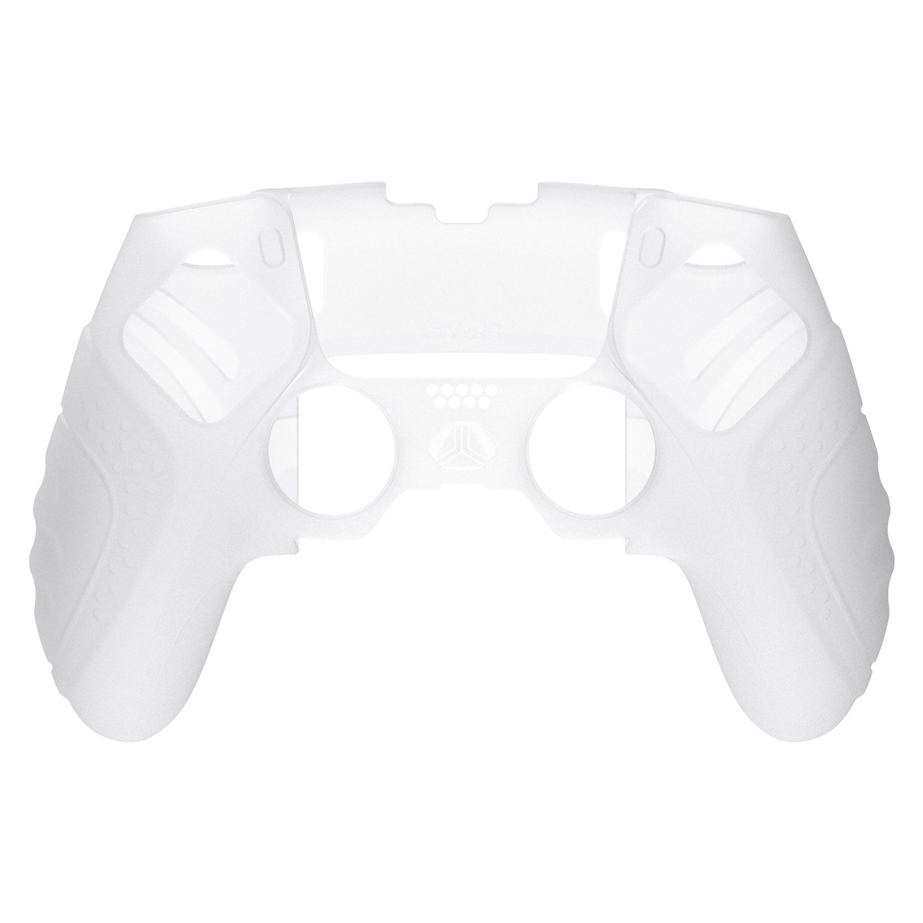 PlayVital Guardian Edition Anti-Slip Ergonomic Silicone Cover Case with Thumb Grip Caps for PS5 Edge Controller - Clear White - EHPFP003 PlayVital