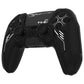 PlayVital Mecha Edition Anti-Slip Silicone Cover Skin with Matching Thumb Grips and Stickers for PS5 Wireless Controller -  Compatible with Charging Station - Black PlayVital