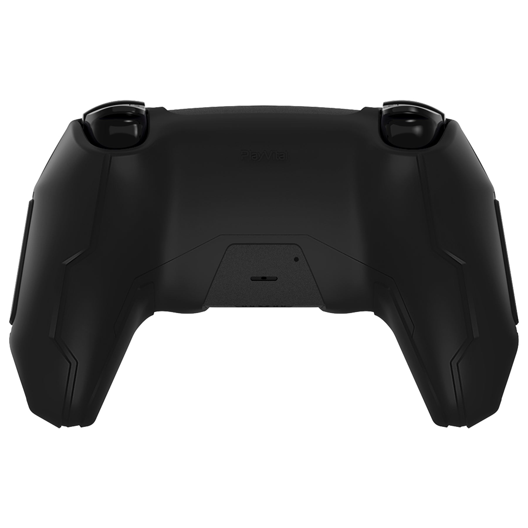 PlayVital Mecha Edition Anti-Slip Silicone Cover Skin with Matching Thumb Grips and Stickers for PS5 Wireless Controller -  Compatible with Charging Station - Black PlayVital