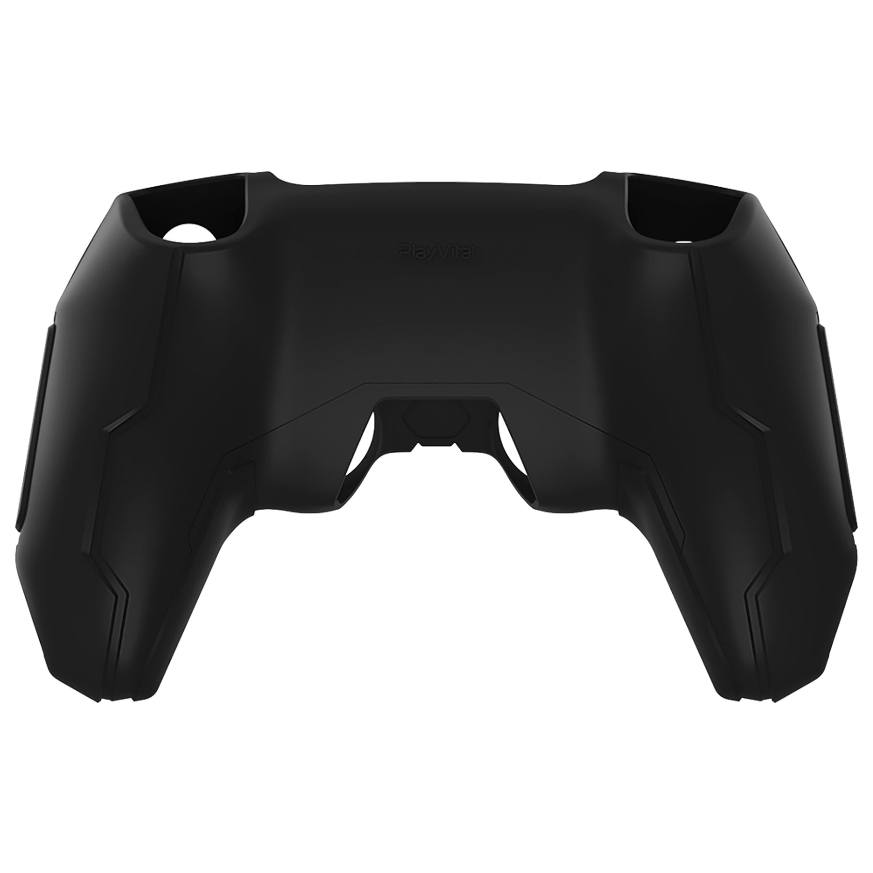 PlayVital Mecha Edition Anti-Slip Silicone Cover Skin with Matching Thumb Grips and Stickers for PS5 Wireless Controller -  Compatible with Charging Station - Black PlayVital