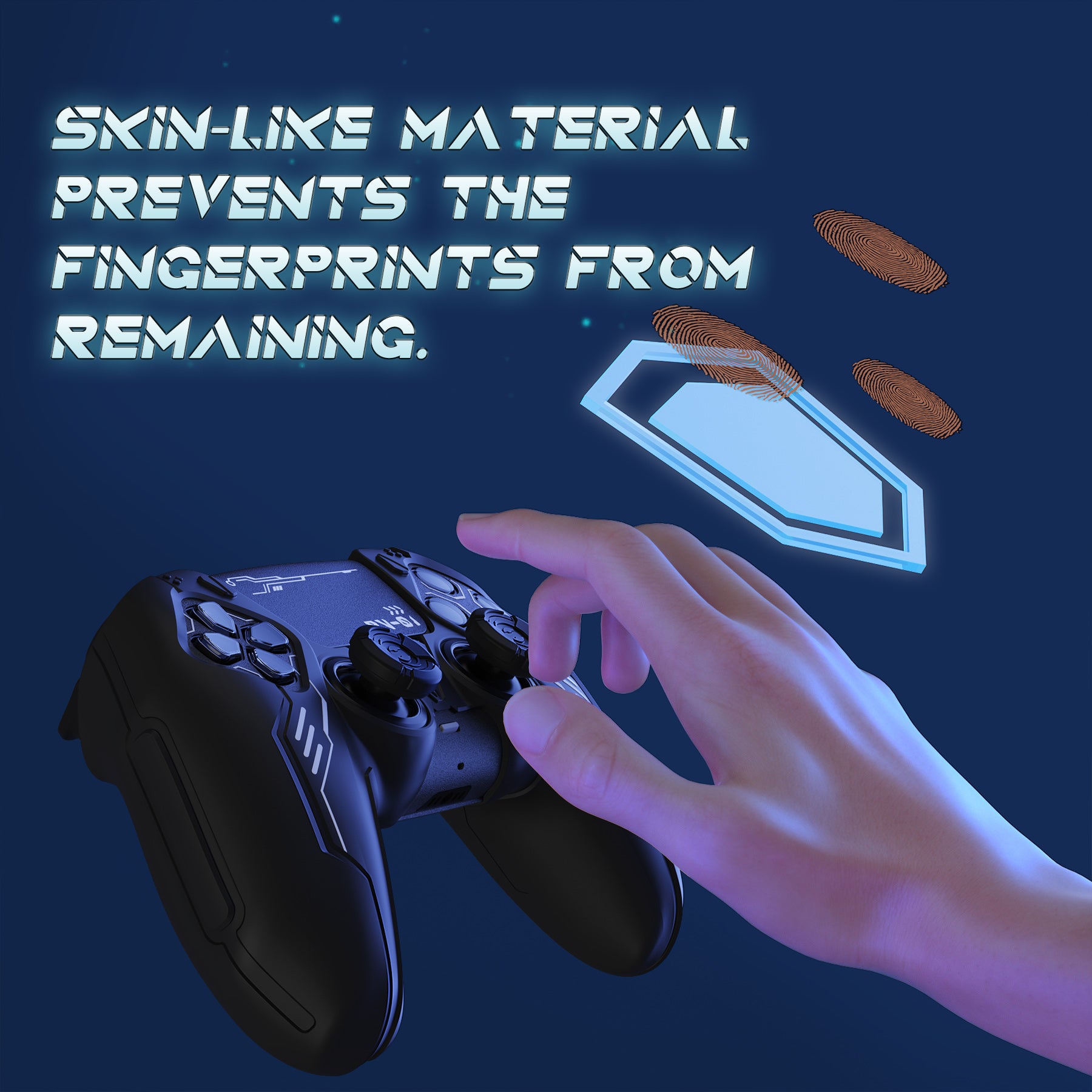 PlayVital Mecha Edition Anti-Slip Silicone Cover Skin with Matching Thumb Grips and Stickers for PS5 Wireless Controller -  Compatible with Charging Station - Black PlayVital
