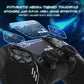 PlayVital Mecha Edition Anti-Slip Silicone Cover Skin with Matching Thumb Grips and Stickers for PS5 Wireless Controller -  Compatible with Charging Station - Black PlayVital