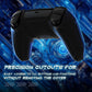 PlayVital Mecha Edition Anti-Slip Silicone Cover Skin with Matching Thumb Grips and Stickers for PS5 Wireless Controller -  Compatible with Charging Station - Black PlayVital