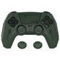 PlayVital Mecha Edition Anti-Slip Silicone Cover Skin with Matching Thumb Grips and Stickers for PS5 Wireless Controller - Compatible with Charging Station - Jungle Green PlayVital