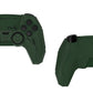 PlayVital Mecha Edition Anti-Slip Silicone Cover Skin with Matching Thumb Grips and Stickers for PS5 Wireless Controller - Compatible with Charging Station - Jungle Green PlayVital