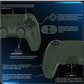 PlayVital Mecha Edition Anti-Slip Silicone Cover Skin with Matching Thumb Grips and Stickers for PS5 Wireless Controller - Compatible with Charging Station - Jungle Green PlayVital