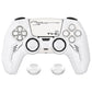 PlayVital Mecha Edition Anti-Slip Silicone Cover Skin with Matching Thumb Grips and Stickers for PS5 Wireless Controller - Compatible with Charging Station - White PlayVital