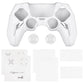 PlayVital Mecha Edition Anti-Slip Silicone Cover Skin with Matching Thumb Grips and Stickers for PS5 Wireless Controller - Compatible with Charging Station - White PlayVital