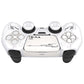 PlayVital Mecha Edition Anti-Slip Silicone Cover Skin with Matching Thumb Grips and Stickers for PS5 Wireless Controller - Compatible with Charging Station - White PlayVital
