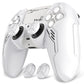 PlayVital Mecha Edition Anti-Slip Silicone Cover Skin with Matching Thumb Grips and Stickers for PS5 Wireless Controller - Compatible with Charging Station - White PlayVital