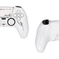 PlayVital Mecha Edition Anti-Slip Silicone Cover Skin with Matching Thumb Grips and Stickers for PS5 Wireless Controller - Compatible with Charging Station - White PlayVital