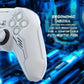 PlayVital Mecha Edition Anti-Slip Silicone Cover Skin with Matching Thumb Grips and Stickers for PS5 Wireless Controller - Compatible with Charging Station - White PlayVital