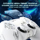 PlayVital Mecha Edition Anti-Slip Silicone Cover Skin with Matching Thumb Grips and Stickers for PS5 Wireless Controller - Compatible with Charging Station - White PlayVital
