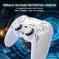 PlayVital Mecha Edition Anti-Slip Silicone Cover Skin with Matching Thumb Grips and Stickers for PS5 Wireless Controller - Compatible with Charging Station - White PlayVital