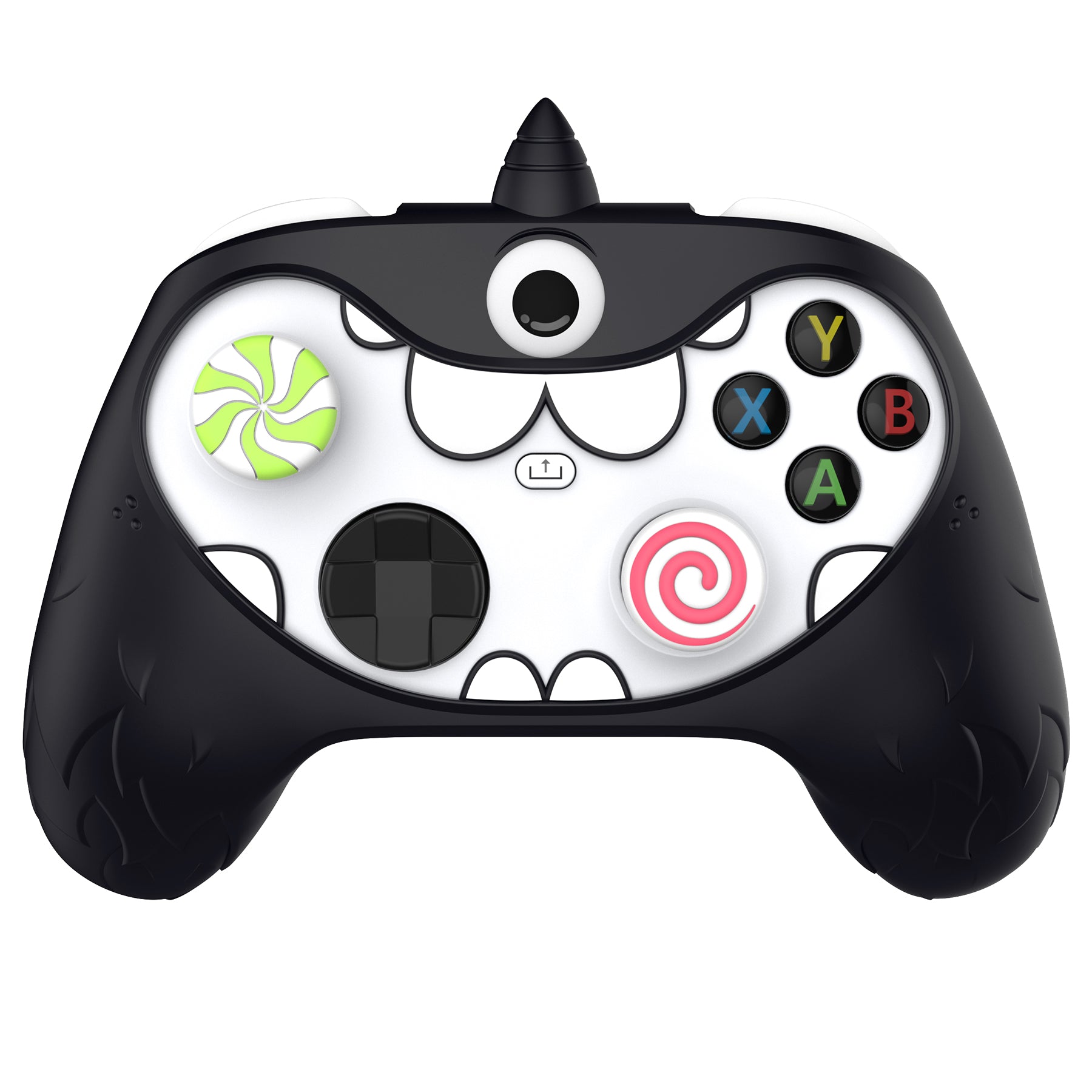 PlayVital MonoEye Monster Cute Silicone Cover with Thumb Grips Caps for Xbox Series X/S Controller - Black PlayVital