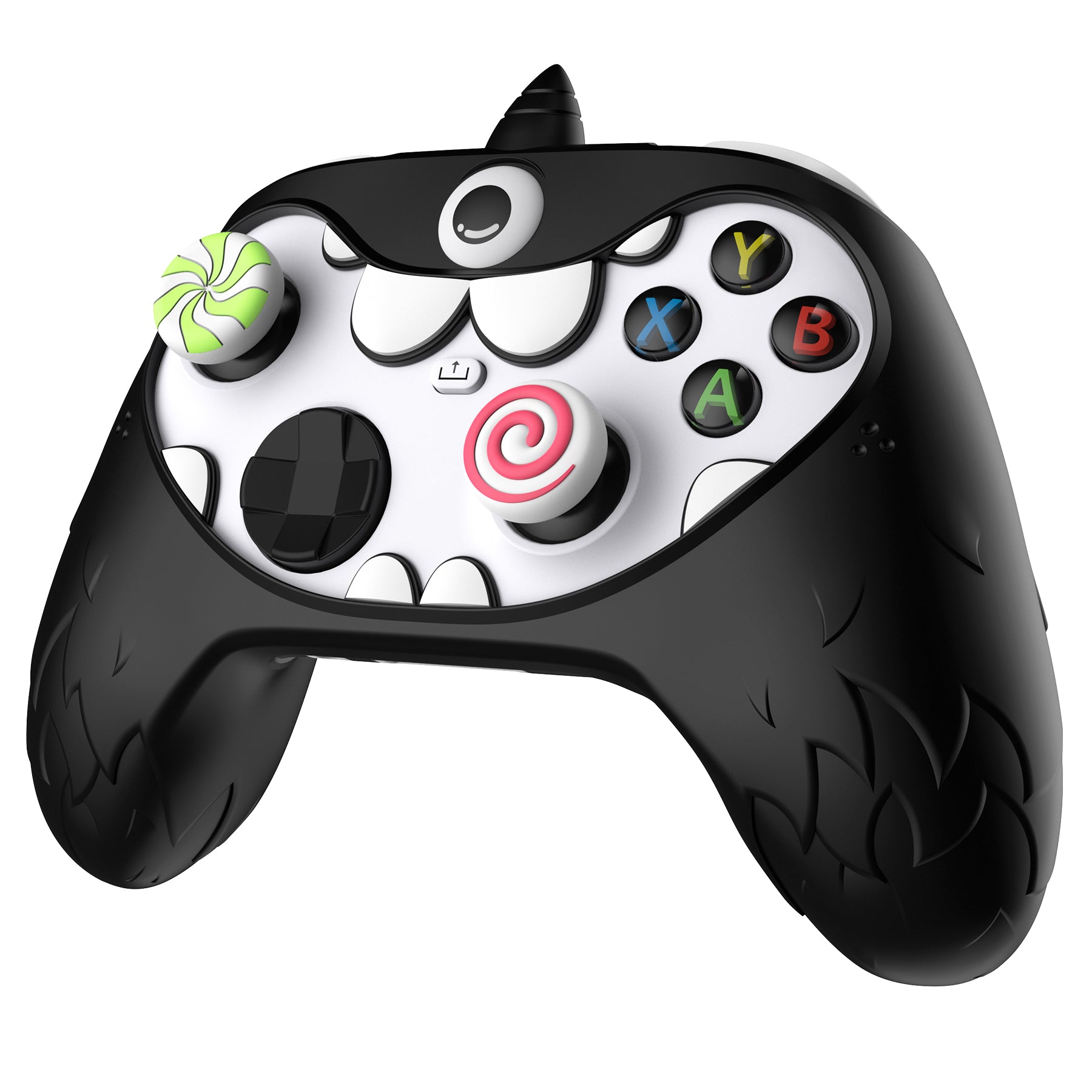 PlayVital MonoEye Monster Cute Silicone Cover with Thumb Grips Caps for Xbox Series X/S Controller - Black PlayVital