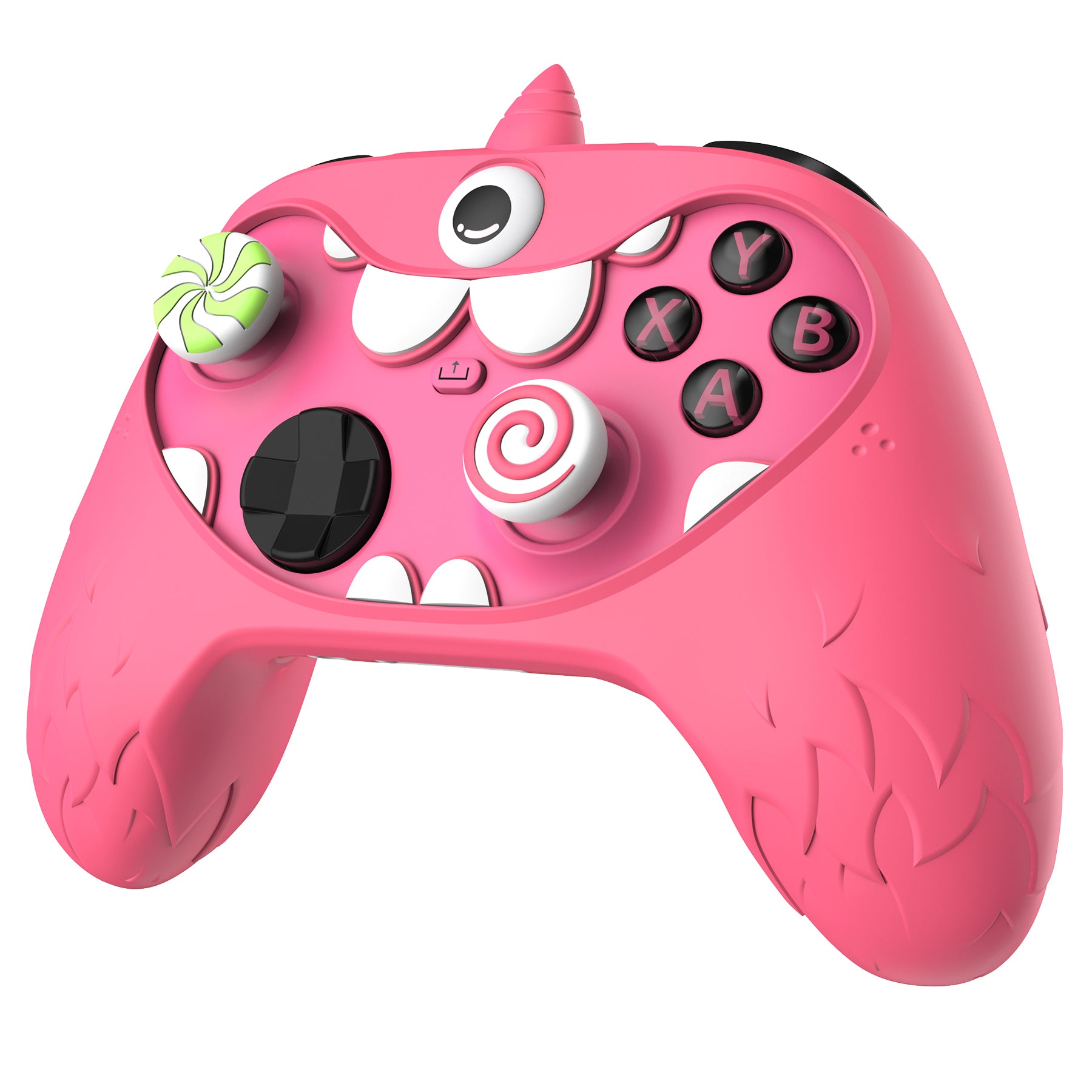 PlayVital MonoEye Monster Cute Silicone Cover with Thumb Grips Caps for Xbox Series X/S Controller - Red PlayVital