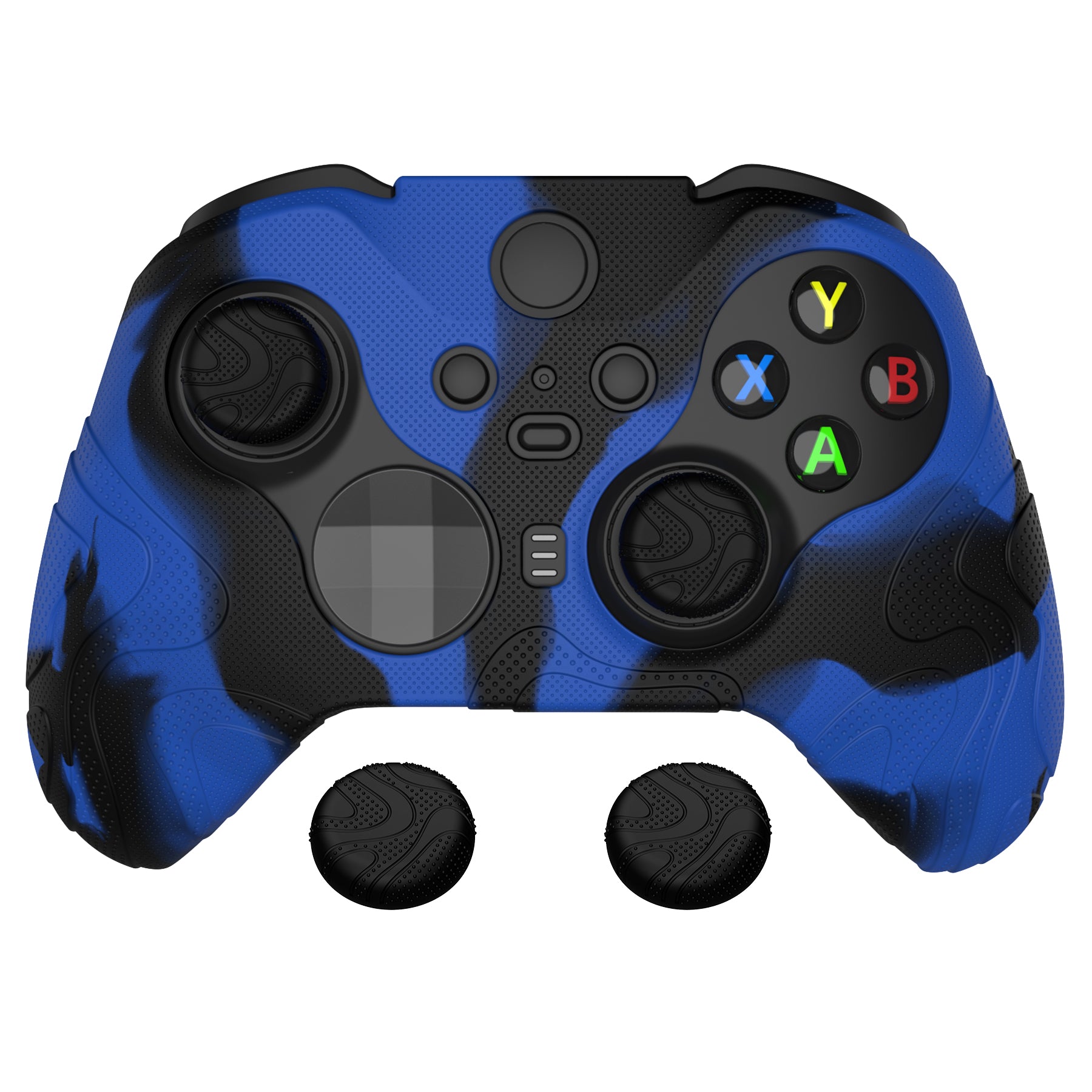 PlayVital Mountain Range Edition Silicone Cover with Thumb Grips for Xbox Elite Series 2 Controller & Xbox Elite Series 2 Core Controller - Blue & Black PlayVital