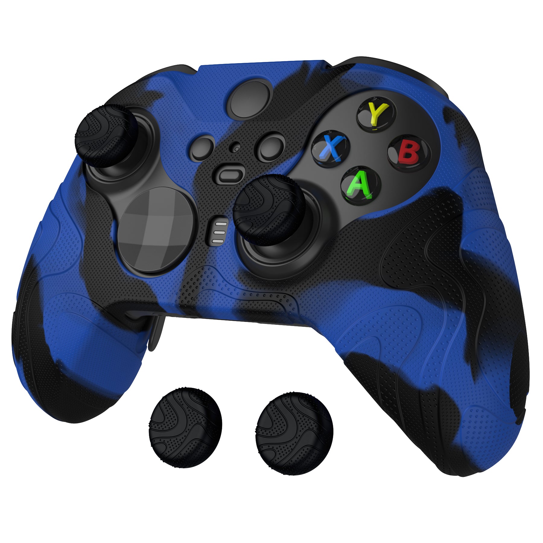 PlayVital Mountain Range Edition Silicone Cover with Thumb Grips for Xbox Elite Series 2 Controller & Xbox Elite Series 2 Core Controller - Blue & Black PlayVital