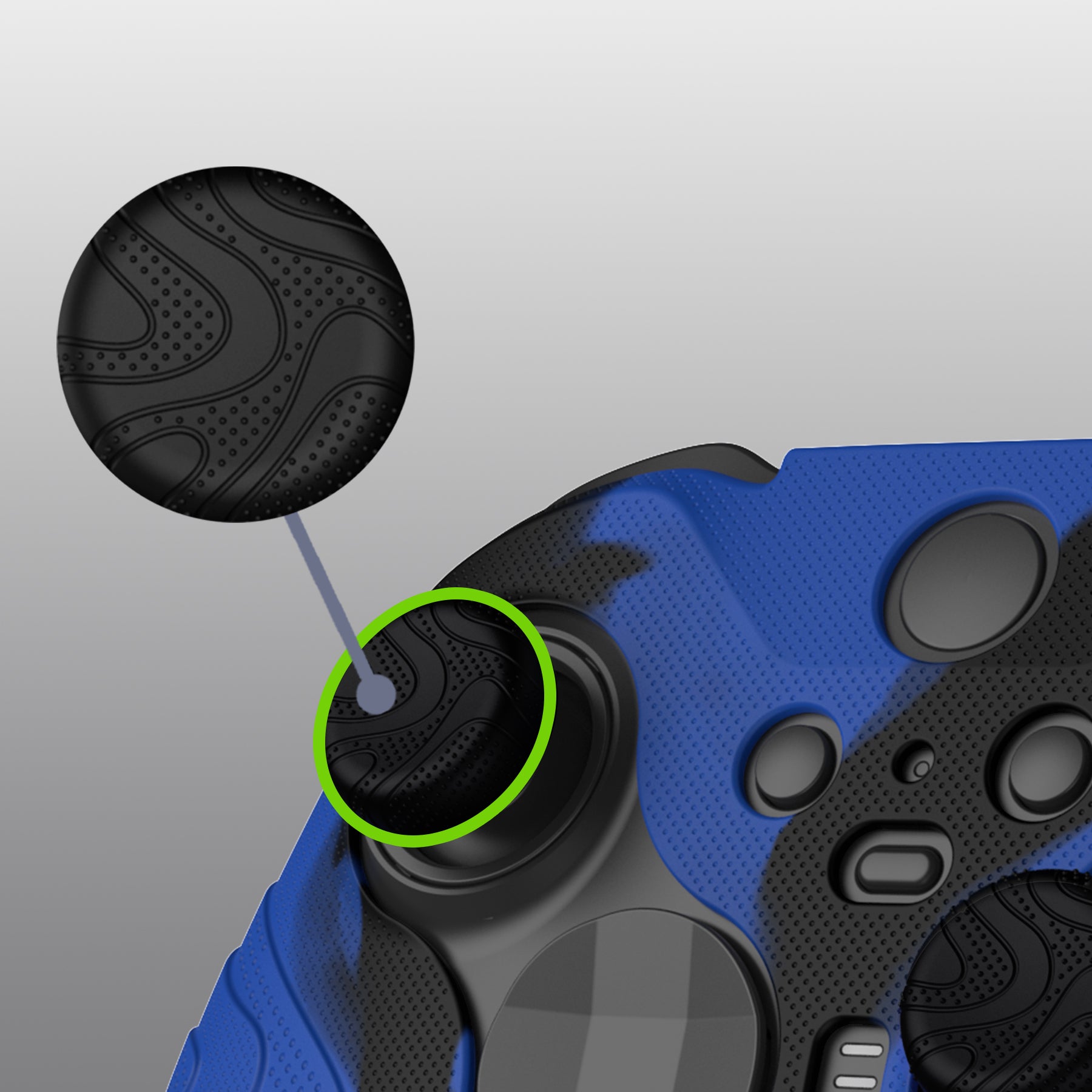 PlayVital Mountain Range Edition Silicone Cover with Thumb Grips for Xbox Elite Series 2 Controller & Xbox Elite Series 2 Core Controller - Blue & Black PlayVital