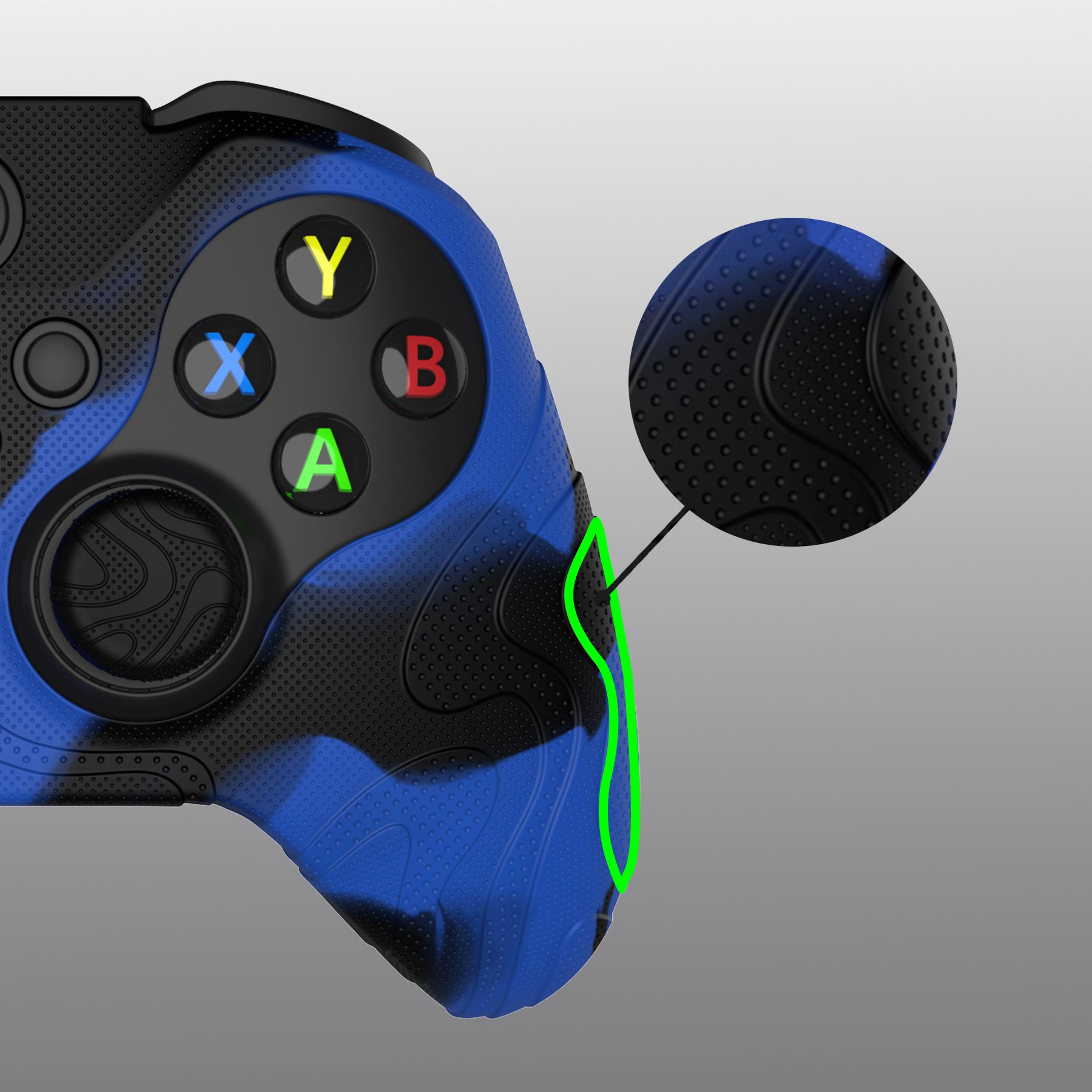 PlayVital Mountain Range Edition Silicone Cover with Thumb Grips for Xbox Elite Series 2 Controller & Xbox Elite Series 2 Core Controller - Blue & Black PlayVital