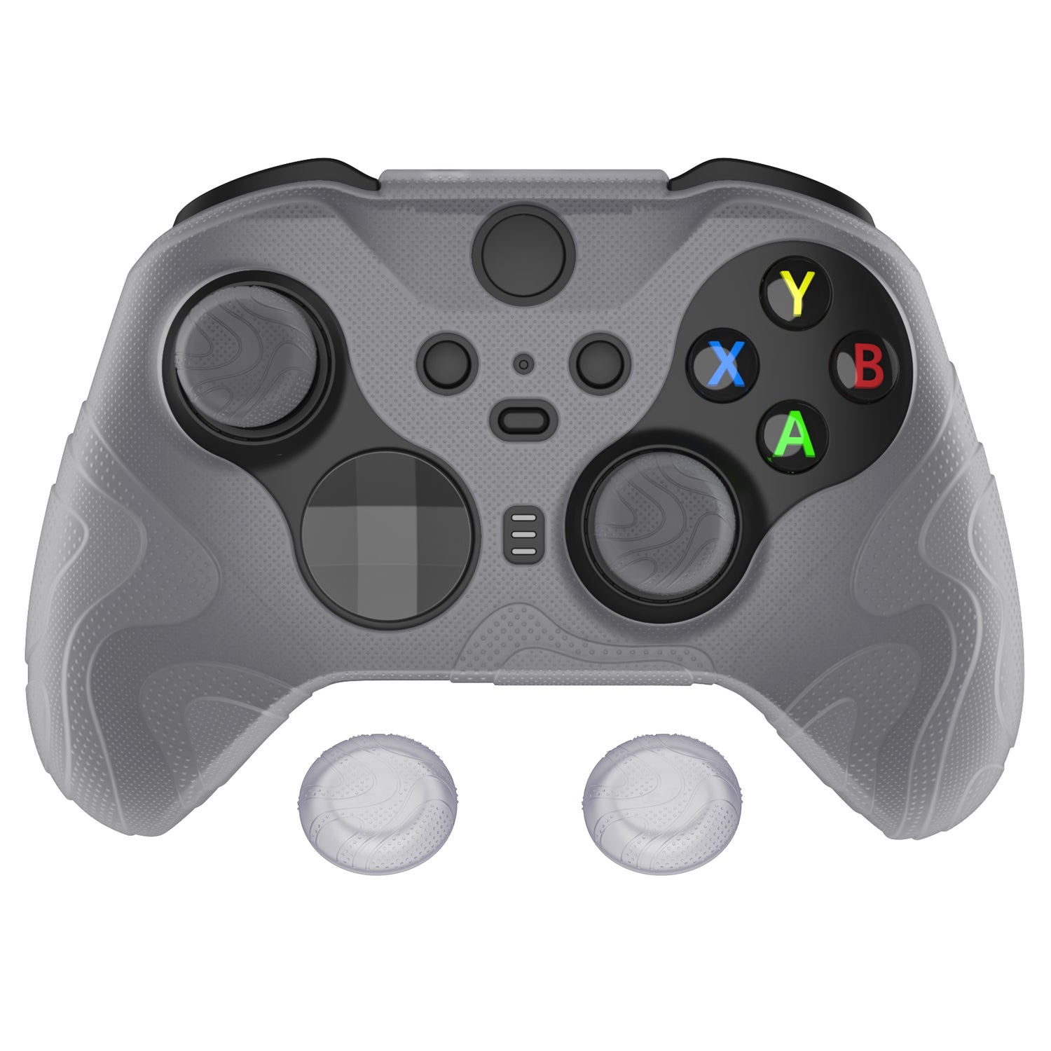PlayVital Mountain Range Edition Silicone Cover with Thumb Grips for Xbox Elite Series 2 Controller & Xbox Elite Series 2 Core Controller - Clear White - DVGE2P005 PlayVital