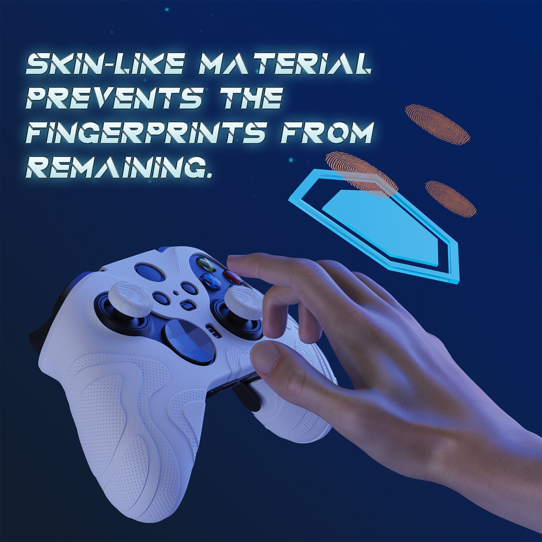 PlayVital Mountain Range Edition Silicone Cover with Thumb Grips for Xbox Elite Series 2 Controller & Xbox Elite Series 2 Core Controller - White PlayVital